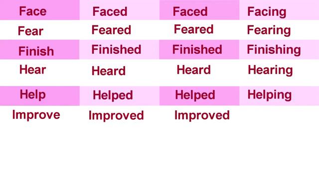 REGULAR VERBS (V1, V2, V3, V1+ ing ) ENGLISH смотреть онлайн