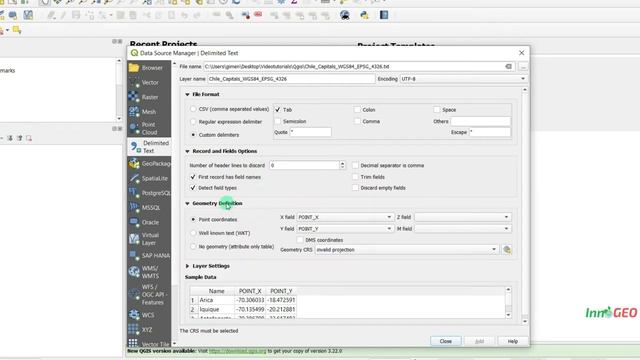 Import txt file to QGIS 3 смотреть онлайн