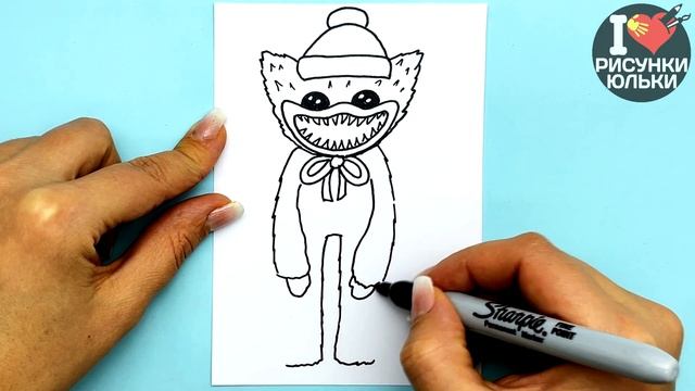 Как нарисовать Хаги Ваги в новогодней шапке | Новогодний рисунок 2022 Хагги Вагги из Poppy Playtime смотреть онлайн
