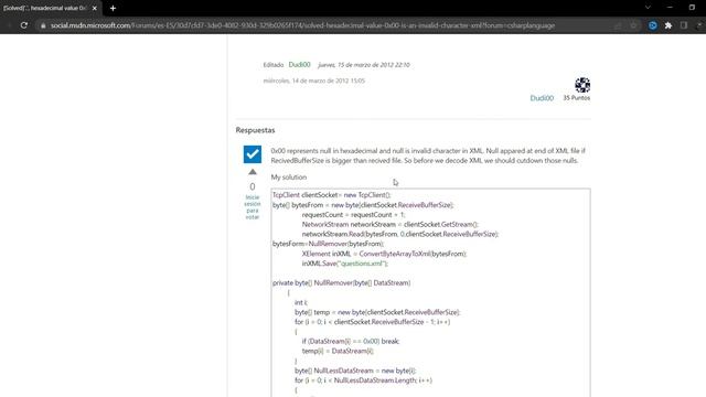 Cómo Solucionar el Error: '.', El valor hexadecimal 0x00, es un carácter no válido". En C#. смотреть онлайн