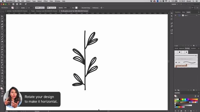 ? Pattern Brush | Illustrator CC Tutorial #67/365 Days of Creativity смотреть онлайн
