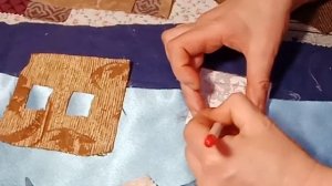 Домики из ткани аппликация