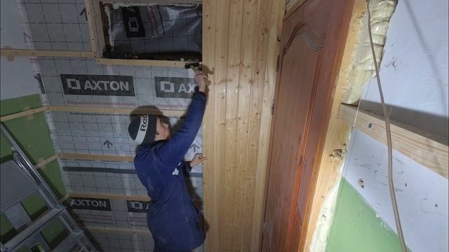 Как я делал монтаж вагонки своими руками. Обрешетка и вагонка из лиственницы. Объект 0 #3 смотреть онлайн