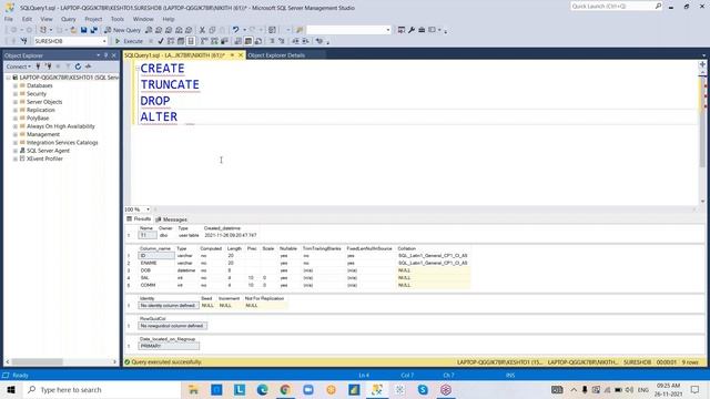 SQL SERVER tutorials || Demo - 3 || by Mr. Suresh Vadde On 26-11-2021 @9AM IST смотреть онлайн