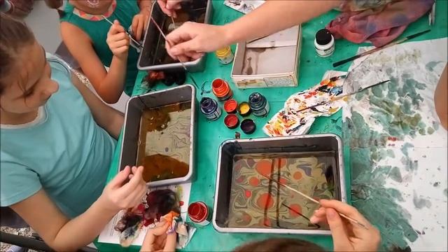 Эбру Ebru русуем на воде с Анирарам