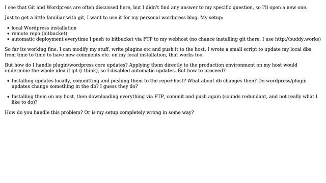 Wordpress: git and local wordpress: how to handle wordpress updates? смотреть онлайн