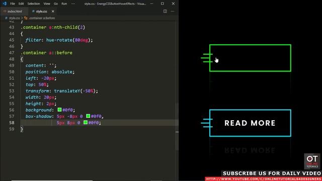 CSS Energy Button Hover Effects | Neon Light Animation Effects on Hover смотреть онлайн