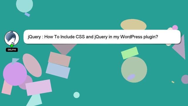 jQuery : How To Include CSS and jQuery in my WordPress plugin? смотреть онлайн