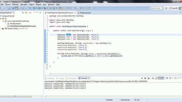 How to use User defined Object as key in HashMap with an example смотреть онлайн