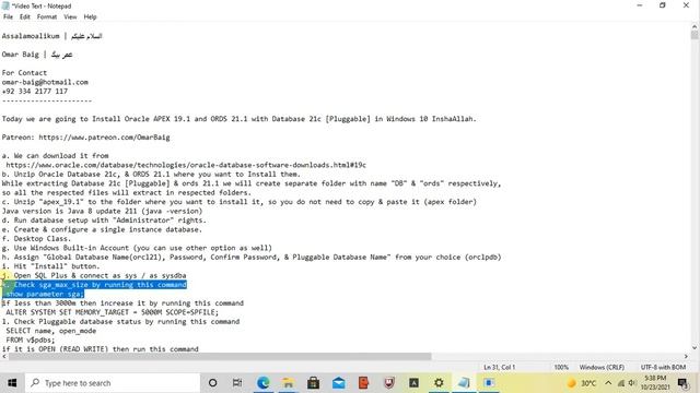 Not Compatible | How to Install Oracle APEX 19.1 | DB 21c | Pluggable | Windows 10 смотреть онлайн