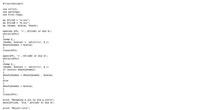 DevOps & SysAdmins: merging two files using perl keeping the copy of original file in other file смотреть онлайн