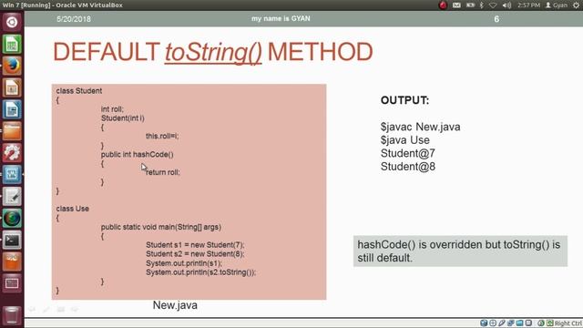 java.lang.Object | #3 | toString() Method in Java | Overloading the toString() Method in Java смотреть онлайн