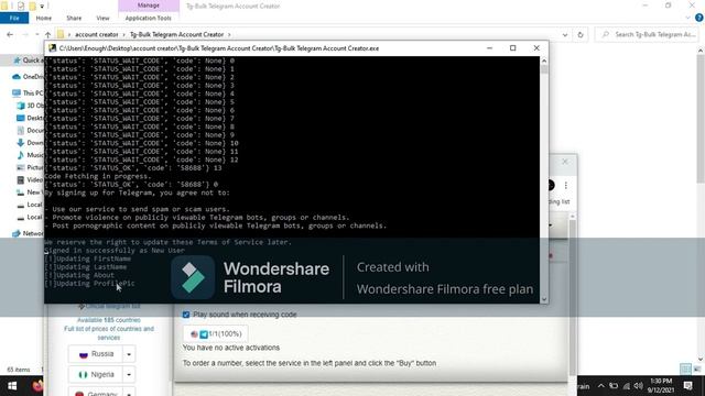 Telegram Bulk Account Creator смотреть онлайн