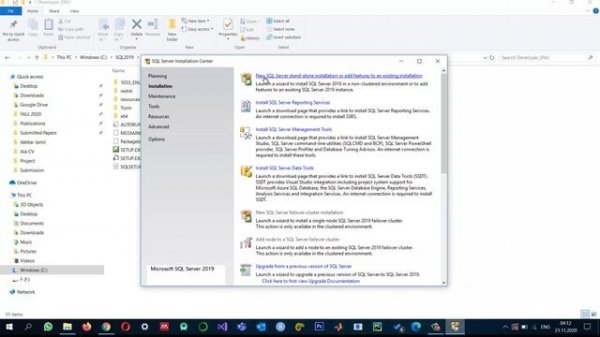 Installing MS SQL SERVER 2019
