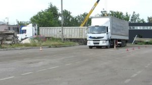 обучение на СЕ,практика вождения  полуприцепа, фура