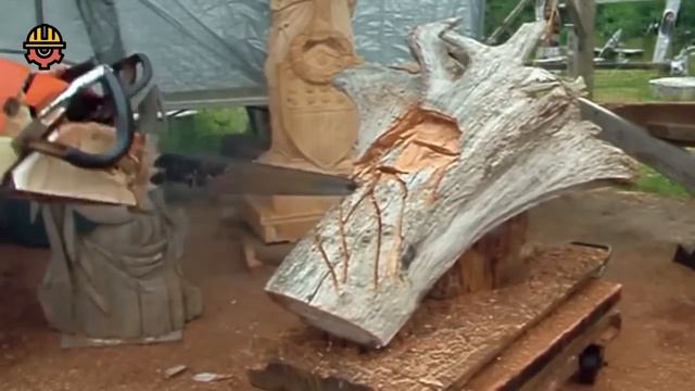 Dangerous Fastest Wood Carving Skills With Chainsaw Machines, Amazing Wood Carving Woodworking Idea
