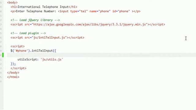 International Telephone Input with Country Flags and Dial Codes using jQuery смотреть онлайн