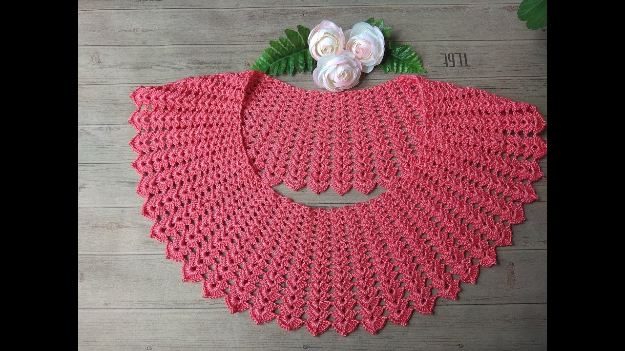 Ажурная кокетка крючком. смотреть онлайн