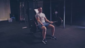 Подъем штанги на бицепс сидя/Seated barbell biceps curl