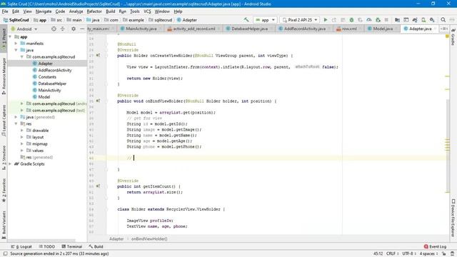 Android SQLite CRUD Operations show data in RecyclerView - Part 3 смотреть онлайн