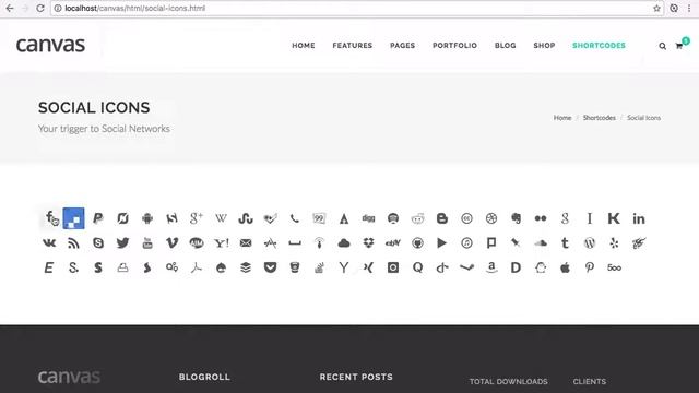 Social Icons | Canvas HTML смотреть онлайн