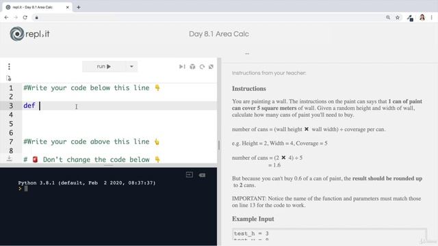 Day 8 - Function Parameters & Caesar Cipher - 4 [Interactive Coding Exercise] Pain Area Calculator смотреть онлайн