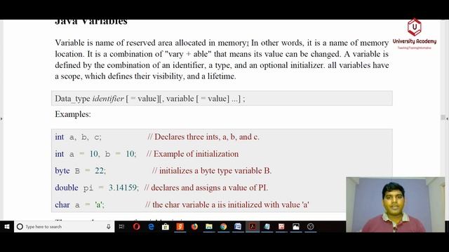 WT14:Web Technology,Java Programming for Beginner,Java Data Type, Java Variables,Java Identifier смотреть онлайн