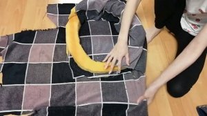 ЛЕЖАНКА ДЛЯ КОТА ИЗ СТАРОГО ХАЛАТА И ПОРОЛОНА своими руками