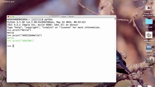 Using ANSI Color Codes with Python in OSX's Terminal смотреть онлайн