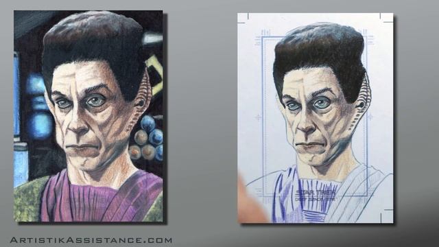 Time lapse process of Yelgrun Star Trek Deep Space Nine Sketch card смотреть онлайн