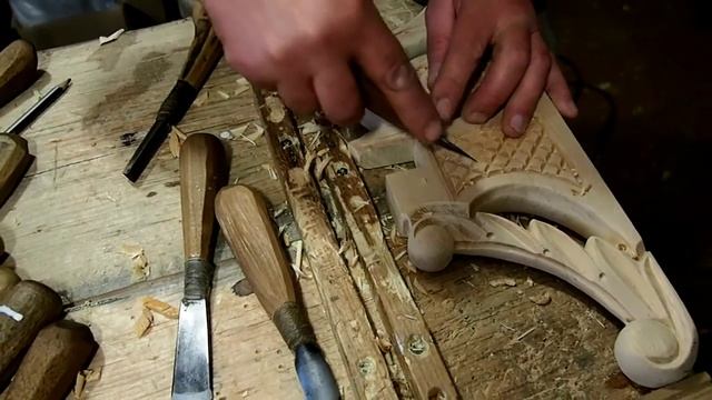 Резьба по дереву. Кронштейн на полку из кедра. смотреть онлайн