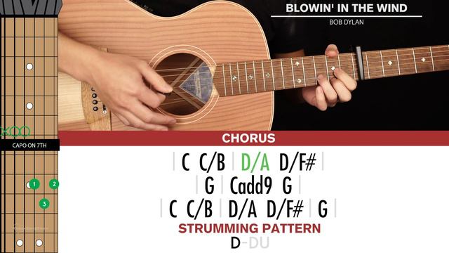 Blowin' In The Wind Guitar Cover Bob Dylan 🎸|Tabs + Chords| смотреть онлайн