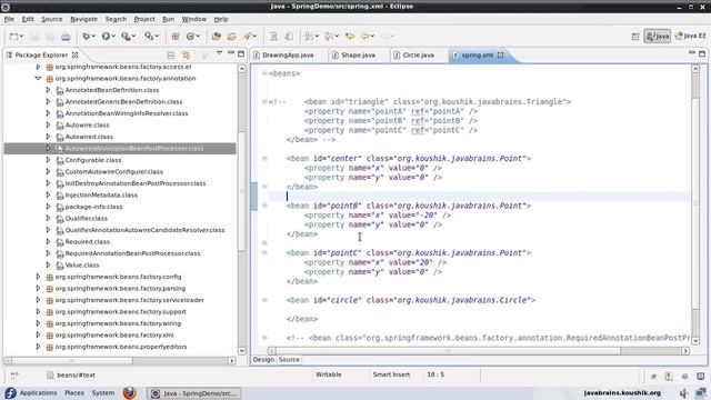 Spring Tutorial 19 - The Autowired Annotation смотреть онлайн