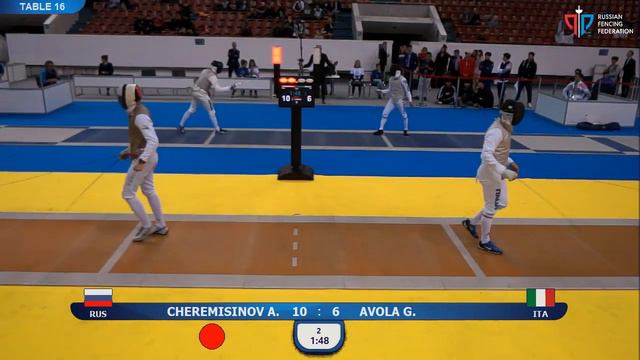 Foil of Saint-Petersburg 2019, T16 Avola (ITA) - Cheremisinov (RUS) смотреть онлайн