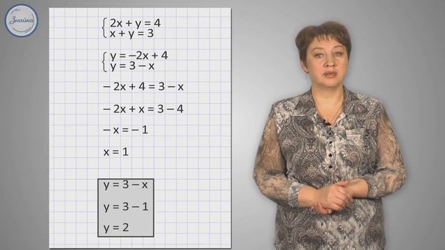 решение системы уравнений методом подстановки 7 класс