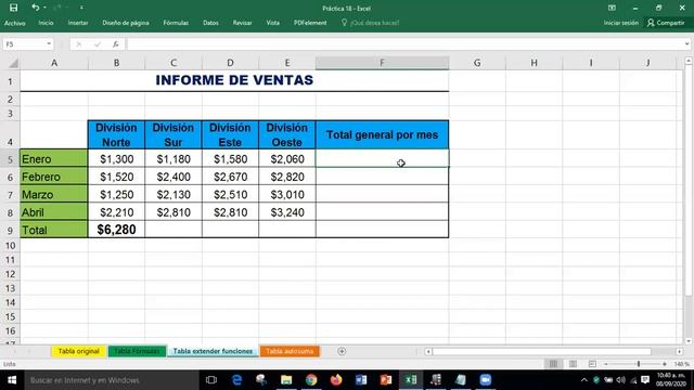 Curso Excel Básico, Práctica 18, Función Suma y Autosuma смотреть онлайн