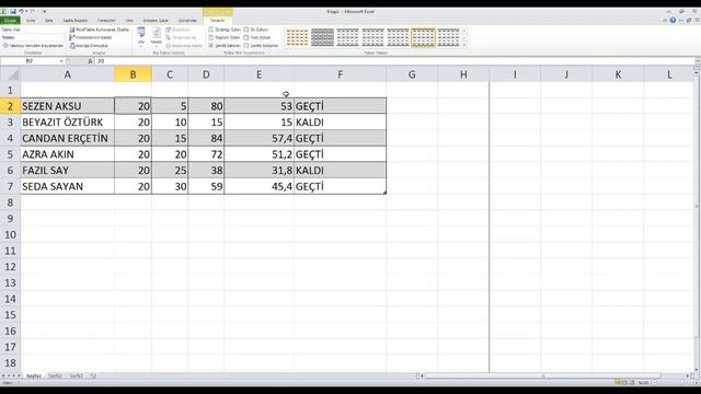 EXCEL DERS 6 - TABLO RENKLENDİRME смотреть онлайн