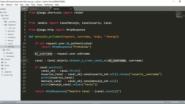 Chat con Python - Django. Django Master. Obtener o crear un canal privado | 9 | смотреть онлайн