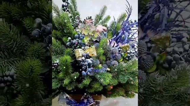 Рождественские композиции из хвойных и цветов. смотреть онлайн