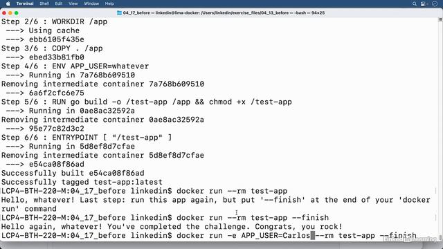 4.16_Solution_ Build and run your first image - Docker Essential Training смотреть онлайн