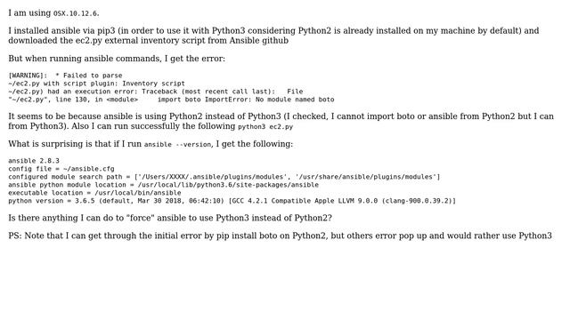 Version of Python when running Ansible commands смотреть онлайн