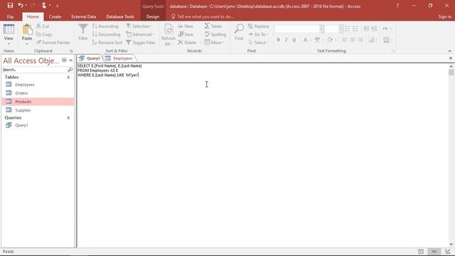 SQL in MS Access - Using Wild Cards in a Selection with LIKE смотреть онлайн