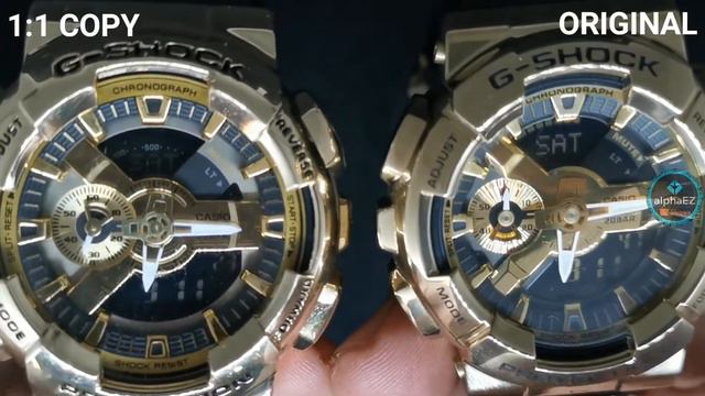 ORIGINAL VS 1:1 COPY ORI Of Casio G-Shock GM-110G-1A9 Metal Cover Series Unboxing Review Comparison