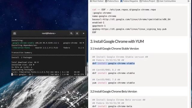 Install Google Chrome on Fedora 36/35/34 смотреть онлайн