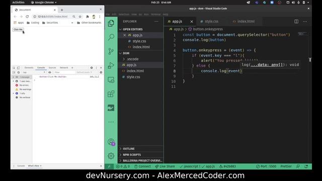 AM Coder - Javascript DOM Masterclass Part 5 - DOM Events смотреть онлайн