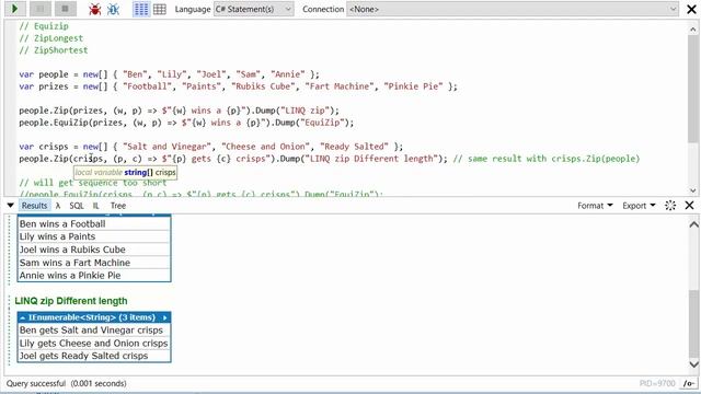 MoreLINQ 1 - EquiZip, ZipLongest, ZipShortest смотреть онлайн