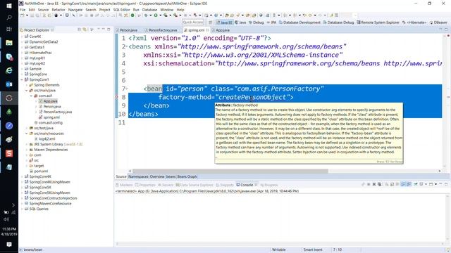 SpringFramework 26A Factory Methods Static and Instance Factory methods using Sping XML Bean con смотреть онлайн