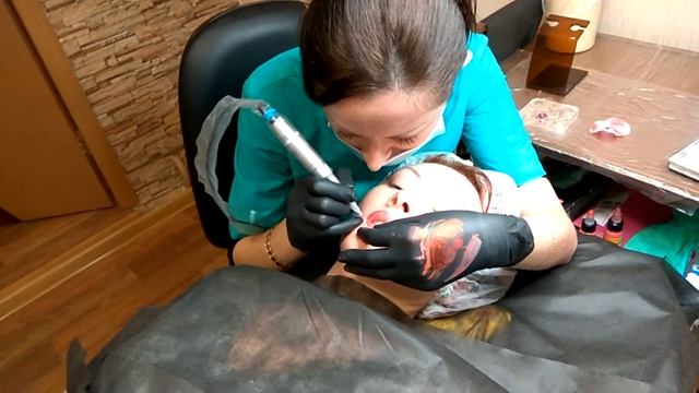 Basic course on the Permanent makeup by Kosolapova Nadejda. Student Lenie. 2 lesson. смотреть онлайн