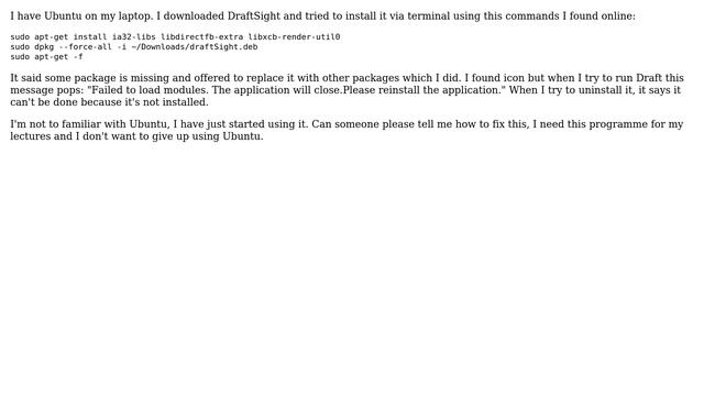 Ubuntu: How to install DraftSight on Ubuntu? смотреть онлайн