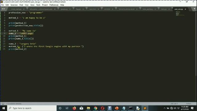 Python 3 Naming and Using Variables 2 смотреть онлайн